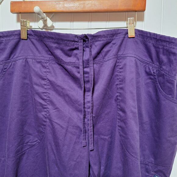 Womens Tafford Scrub Pants 4X Pink Purple Medical Pockets Lot Of 2 Uniform‎ Work - Picture 4 of 16